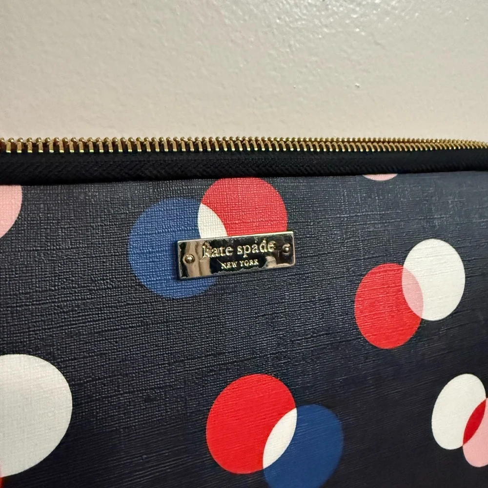 Kate Spade Bold Multicolor Polka Dot Laptop Sleeve 13x10x1.5